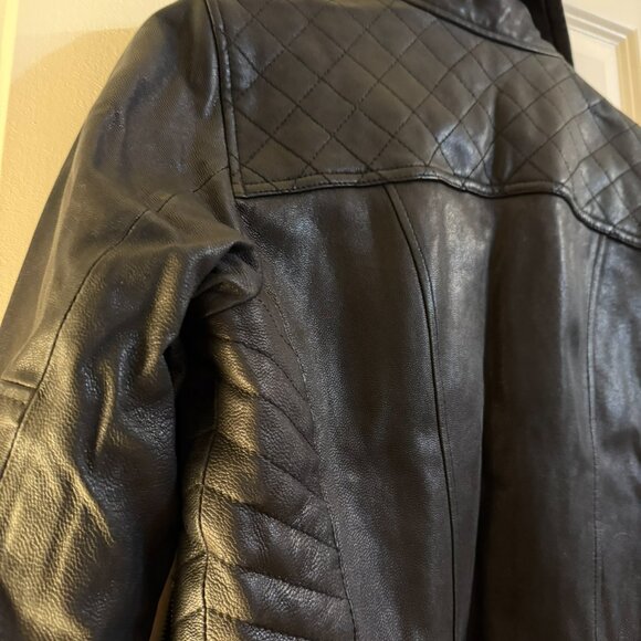 Cole Haan Black Leather Jacket, Size M - Picture 4 of 4